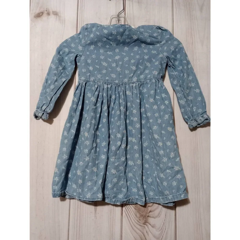 Oshkosh Dress Girls‎ 5T Chambray White Floral